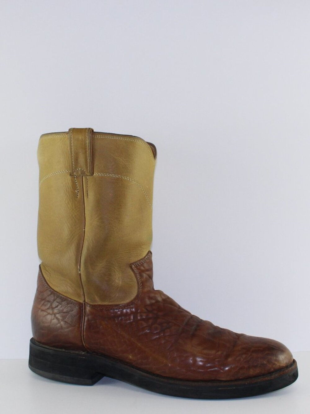 Justin Boots Brown Tan Leather Cowboy Western Boots (Men 13 US) - Picture 5 of 12